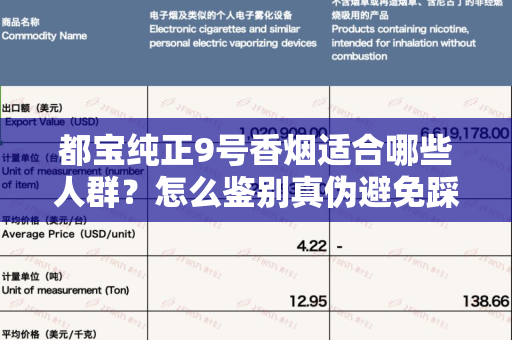 都宝纯正9号香烟适合哪些人群？怎么鉴别真伪避免踩坑？